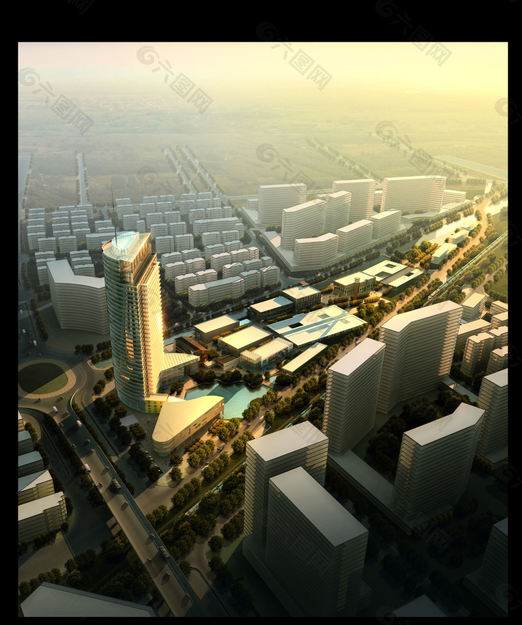 城市建筑鸟瞰图