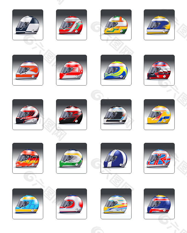赛车头盔系列图标下载