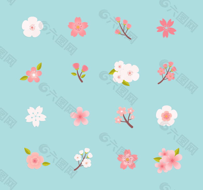 美丽樱花图标矢量素材
