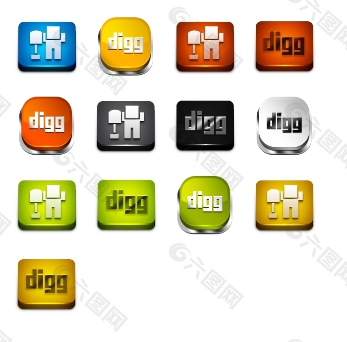 个性DIGG媒体LOGO图标