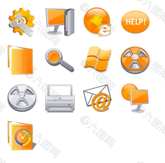 橙色系统桌面图标下载