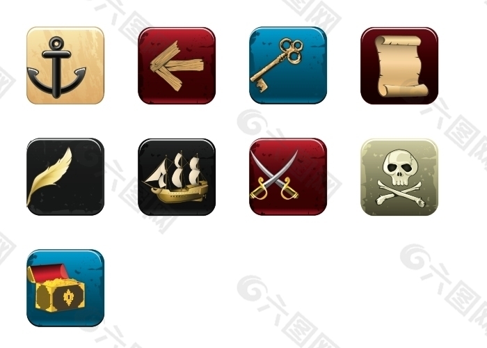 海盗元素系列图标下载