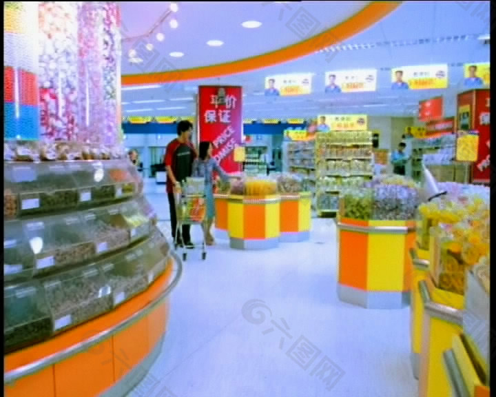 超市购物景观设计市场视频素材