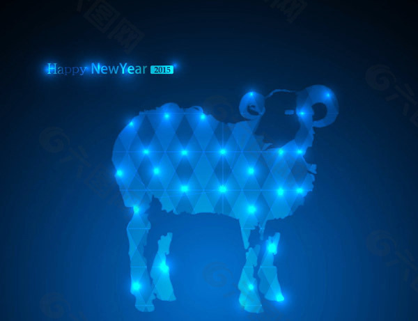 蓝色光线的羊