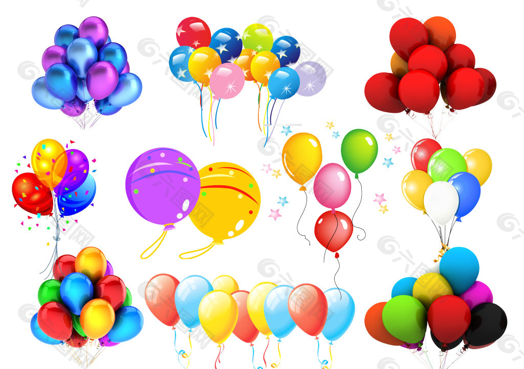 节庆素材彩色气球素材庆典
