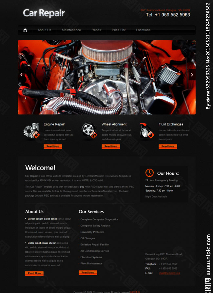 发动机维修企业网站图片