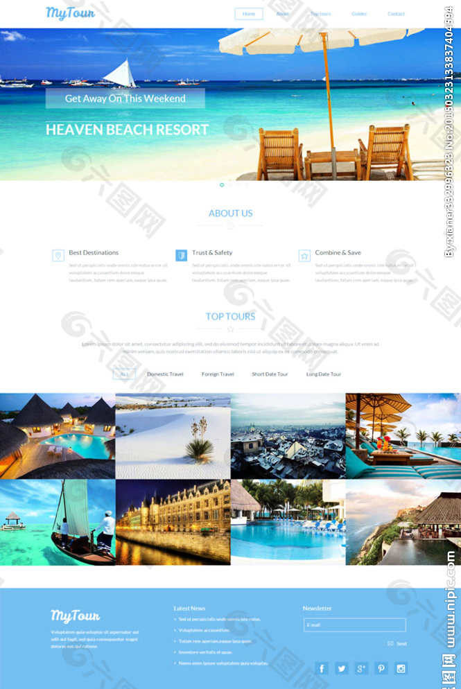 海边度假旅游网站模板图片网页ui素材免费下载(图片编号:5122442)