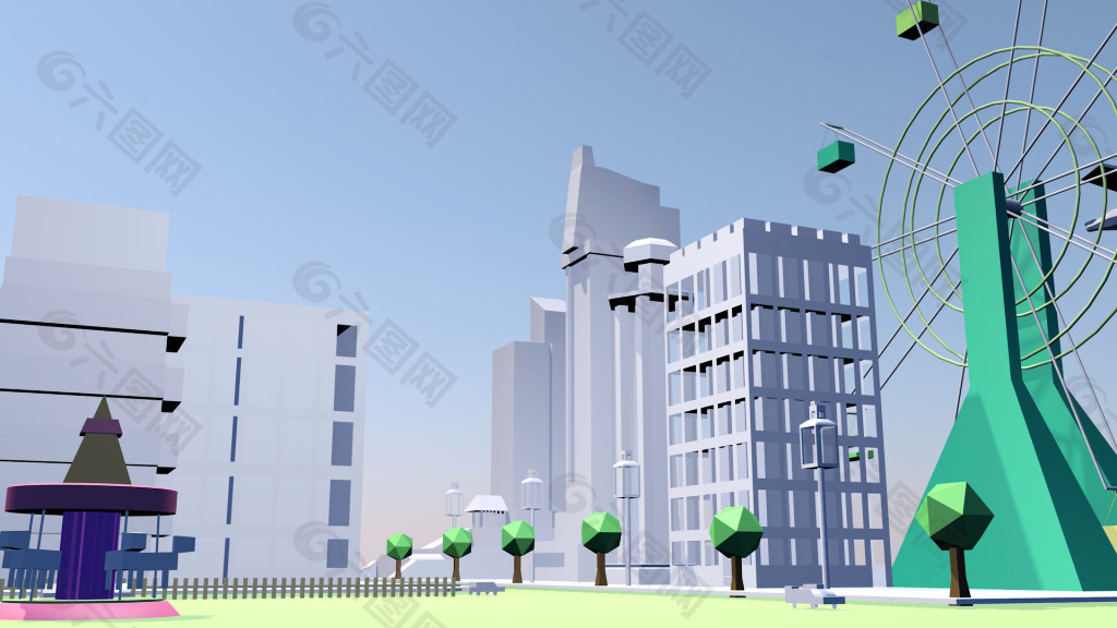 C4D 城市生长变形动画