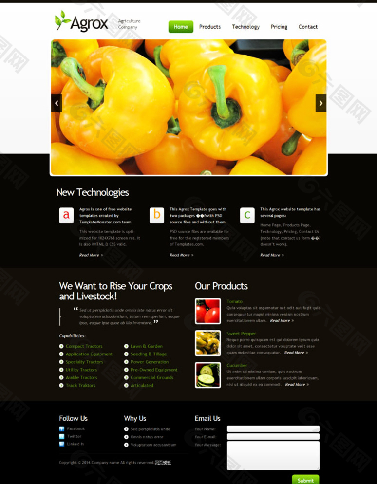 水果蔬菜类网站模板图片