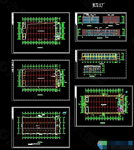 某学校实习工厂建筑施工图CAD图纸