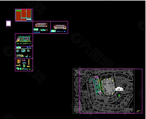 度假村地下停车库建筑施工图CAD图纸