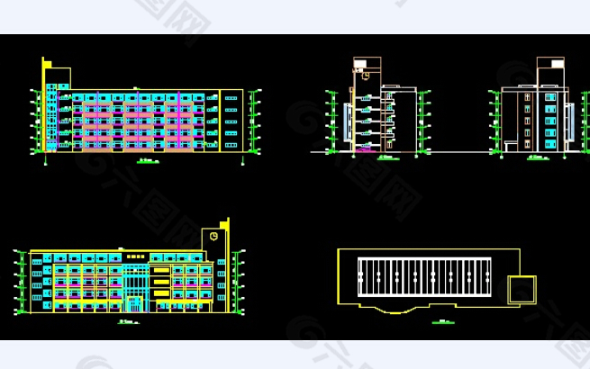 教学楼建筑施工图CAD图纸