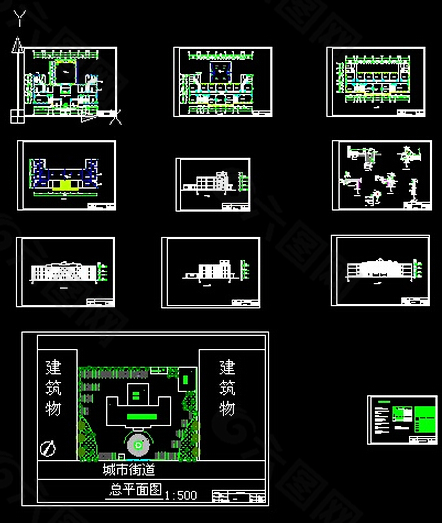 某学院行政楼建筑设计图下载