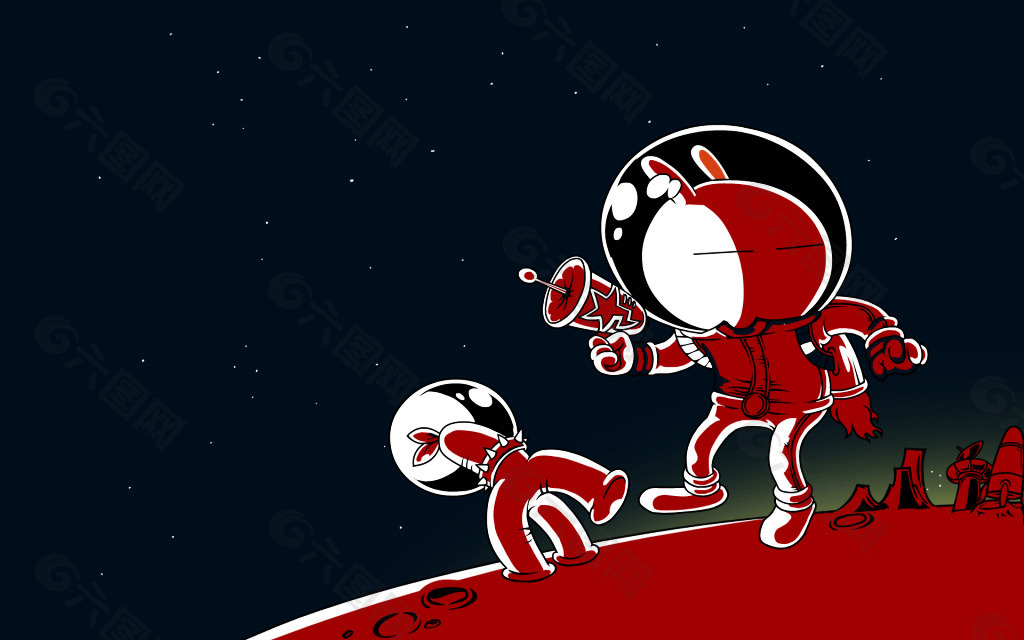 兔斯基在太空探险外星球