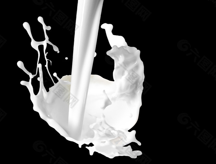 动感飞溅的牛奶PSD素材