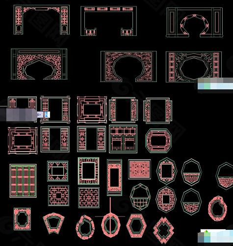 AutoCAD中式花格DWG文件分享