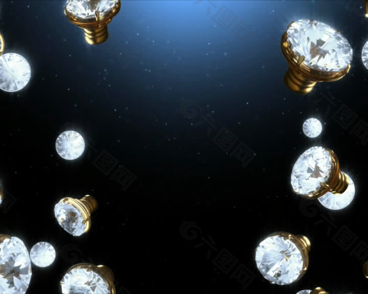 华丽钻石与闪耀花朵的边框视频素材