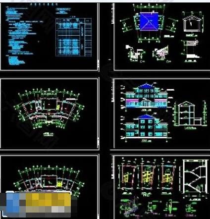 某市老年活动中心cad建筑工程图