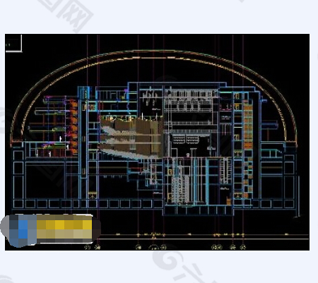 免费影剧院cad剖面施工工程设计图纸