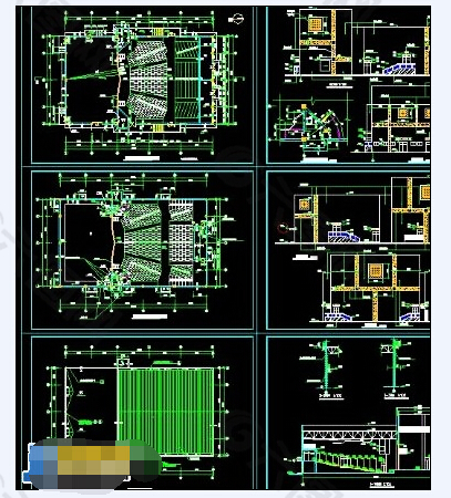 小型剧场建筑cad施工工程施工图纸