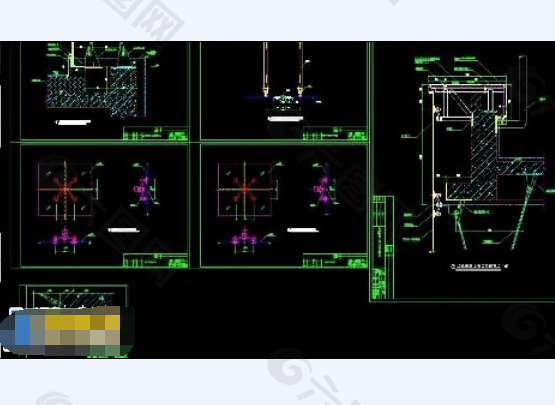 全套点式玻璃幕墙节点cad设计施工图纸
