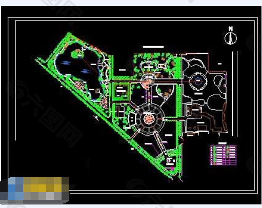 城市绿化文化广场总体cad设计施工图