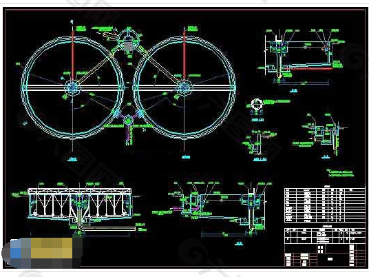 二沉池污泥分离工程cad施工设计图纸