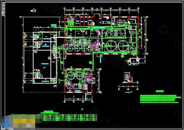 某工艺管道cad平面施工设计图纸