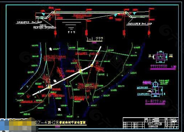 某管道工程过河cad详细设计施工图
