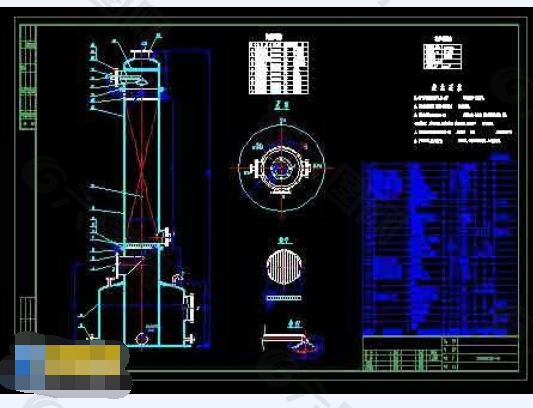 填料吸收塔全套cad施工设计图