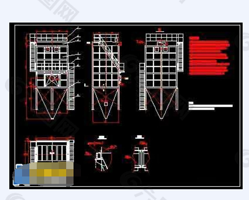 整套布袋除尘器cad设计施工图纸