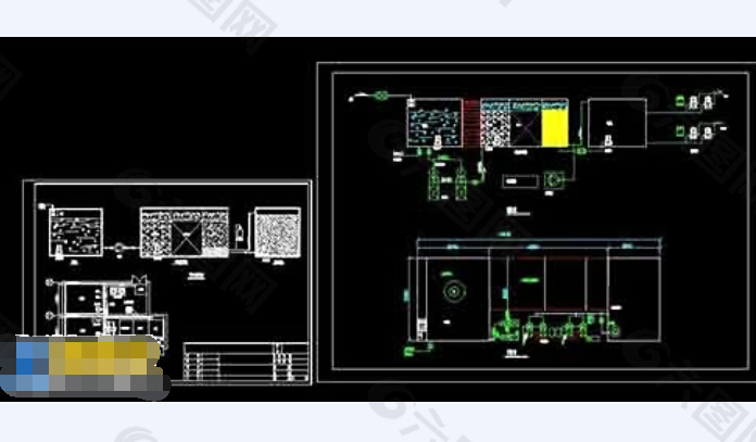 中水处理工程cad施工设计图纸