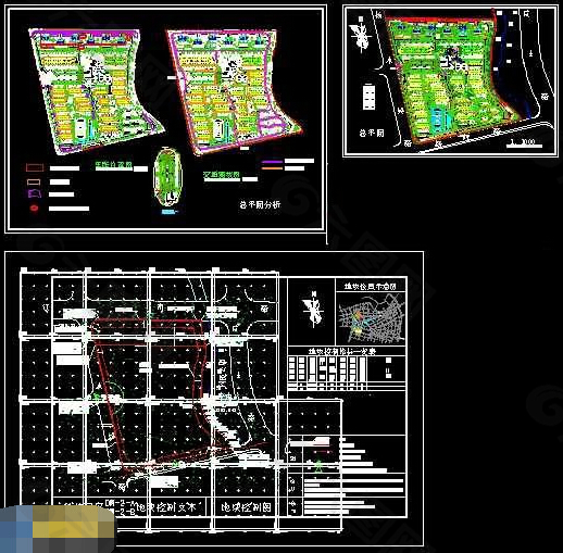 住宅小区地形cad规划绿化平面图
