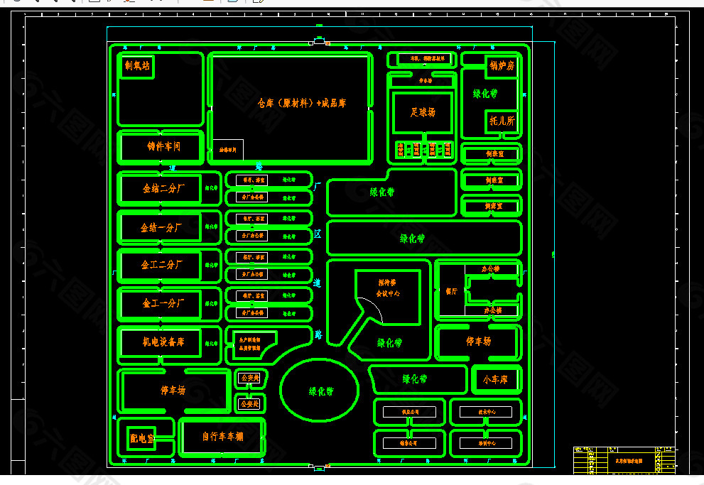 xx大型厂区布置规划cad示意设计图
