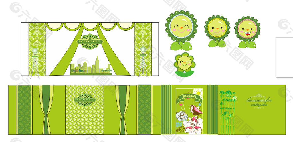 绿色主题婚礼设计图片