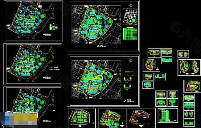 南方某花园综合住宅区cad建筑设计图纸