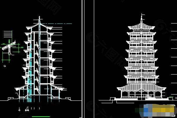 某塔楼综合整治cad建筑施工图