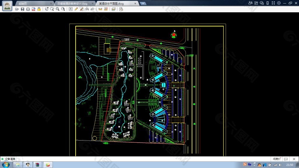 xx沿街酒店总规划设计及景观园林CAD