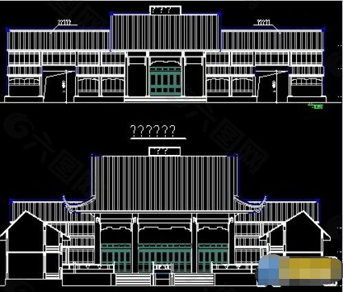 大型古建cad图纸