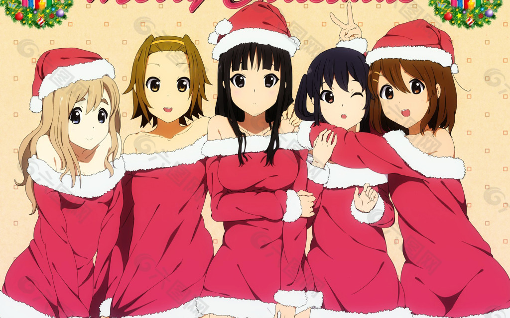 日系少女圣诞节动漫背景壁纸下载