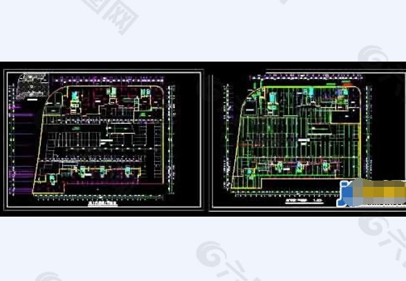 地下车库设计cad平面布置图