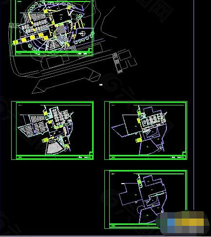 图书馆整套cad建筑设计图纸附效果图