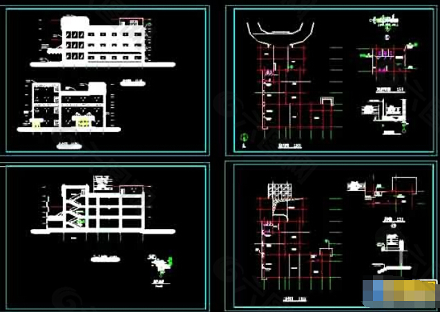 小型公司办公楼建筑设计扩出cad施工图