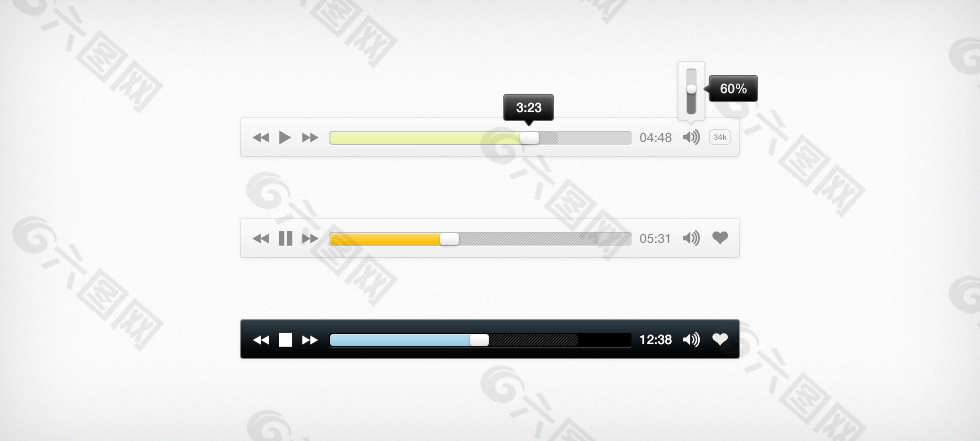 三款播放条设计