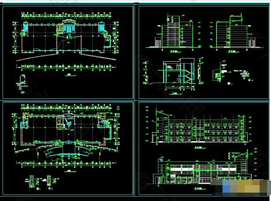 独栋办公楼建筑cad施工设计图