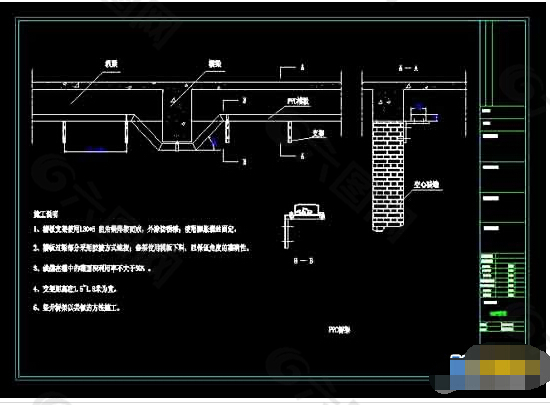 建筑内PVC管道施工方案cad设计布置图