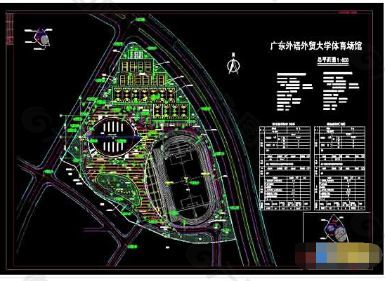 体育场馆全套cad设计施工图