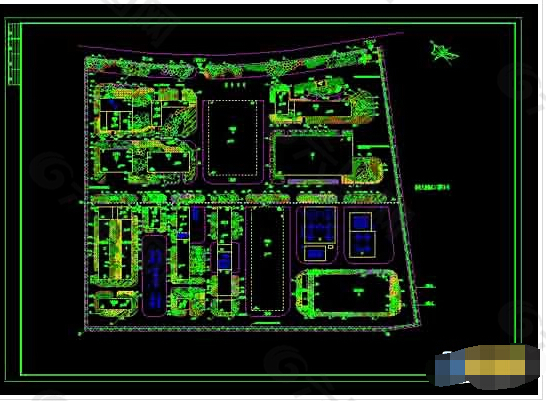 草甘膦原粉工程建设项目cad总平面图