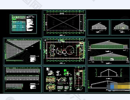 海珍品养殖大棚结构cad建筑施工图纸