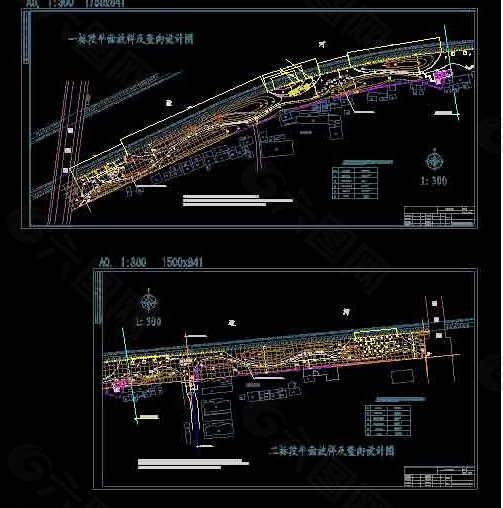 某运河公园全套cad施工图纸